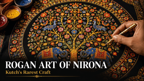 Rogan art Tree of Life painting from Nirona Kutch